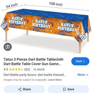 Tatuo 2 Pieces Dart Battle Tablecloth Dart Battle Table Cover Gun Game Themed...